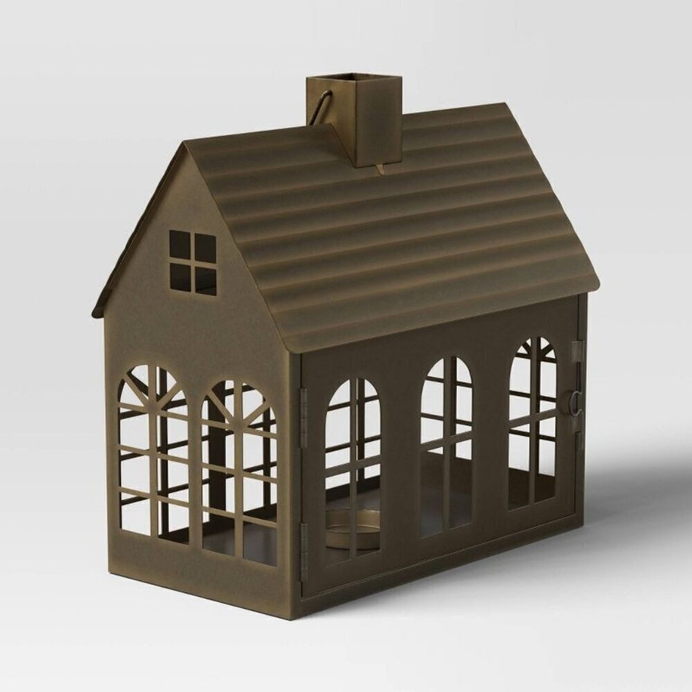 Target Wondershop‎ Tealight Metal House Christmas Lantern Candle Holder Bronze